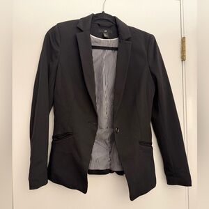 H&M Black Jacket with Striped Interior